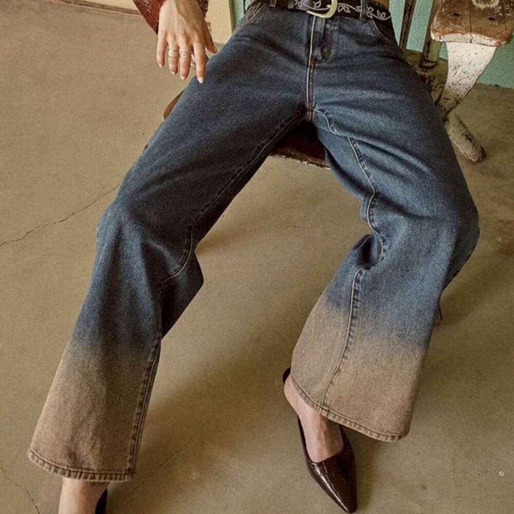 NWT CIDER Women’s Baggy High Waisted Color Block Grunge Casual Y2k Size Small